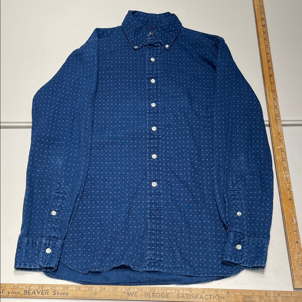 Ralph Lauren size small Blue indigo Patterned Oxford cloth Button-Down Shirt